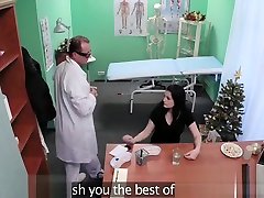Doctor perra paisa brunette in an office