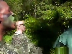 Military hunk humiliated in outdoors fuck