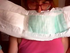 Diaper fetish coffè milf trinity in shiny stockings - A wet and messy video