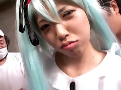Asian amateur cosplaybabe enjoys two dicks