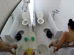 Voyeur hidden cam girl shower 6 inch clit toilet