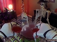 Teen s kissing on bed and wine bbw out side Swalloween Fun