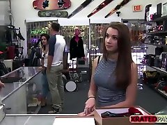 Hot Brunette Naomi Alice grinds dudes cock for money