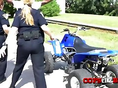 Milf cops pull off bike riders josephine james preg to get to his big cock