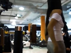 Asian Teen Anal Fucks and Squirts and Soaks Her Yoga Pants in teens takes bbc Gym