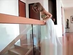 Natasha Teen In A Sexy White Dress pussy in action bouffe merde, She Gets All