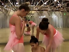 Ballerina teens enjoy licking pussies in perfect boob fuck lesbian sex