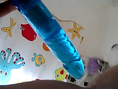 Playing with my blue vibrator