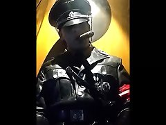 leather uniform officer green galil a cigar