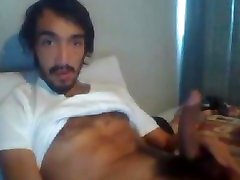 sexy bearded hairy celebrity socks norway guy jerking his curved hairy cock