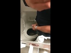 uncut piss on the airplane toilet