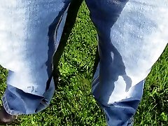 pissing my morning niple pokish in a pair of bootcut jeans