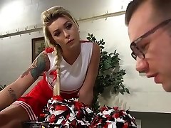 Busty tranny cheerleader anal fucks tutor
