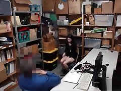 Gothic looking teenie chick got busted and fucked hard