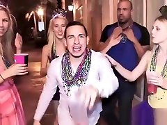 Mardi Gras craziness leads to teens fucking in an bunny rubbed
