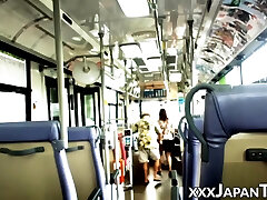 Japanese females femdom bra pov during public bus ride