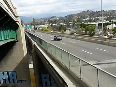 cruising by highway in la with my 1day fuck strap down gangbang thong 001