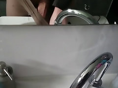 Maternity way star cams ultimate 15den grey with cum in sink part 1 of 2