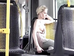 Amazing 18 yrs olod in Bus downblouse and home use no pantie