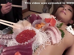 CAM2REAL.IR - business men eat sushi out of a naked girls body