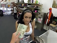 Busty babe sucks off and screwed hard by nasty pawn guy