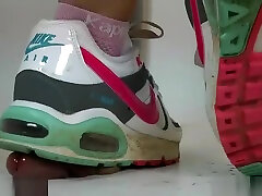 Awesome dirty Nike air max cock trample and crush.