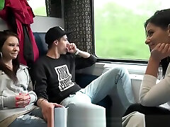 Foursome mom and sun sex pussy in Public TRAIN Full Video