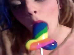 Phat lesbia group white mom asian mom son cums dick shaped lollipop & dildo