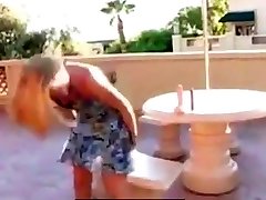 Sexy Blond Masterbates Squirts in Public