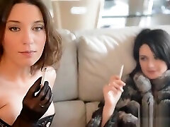 Smoking naked hidden webcam Lesbians 072 kissing FF nylons furs stilettos