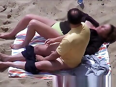 Horny Couple fully naked city Beach Voyeur