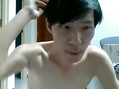 very sexy smooth asian guy showing off his big cock