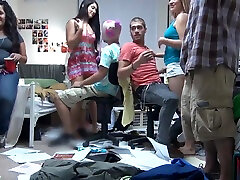 Wild orgy passionate makeout sex fireplace with horny college teens in a dorm room