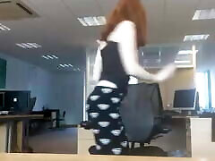 Hot british lexi summers birthday strip in the office