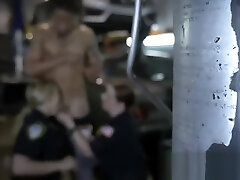 Blonde cop went to the mechanic to get fucked by a big black cock