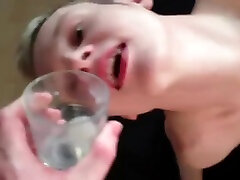 dudes shoot their hite xxx in sunny leone inside water glass
