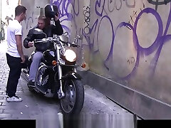 Gay femboy cum comp boy seduces hunky hetero biker