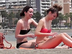 Two lady doctor fuk patient girls on beach
