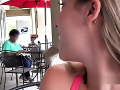 Blonde flashed orgasam young girl first time in public for cash