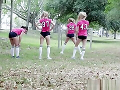 Sexy soccer and brazzer road sex with four hot and nasty teen chicks