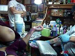 chubby milf 1080p marvel stars porn gets tattooed while playing with her tits