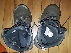muddy work boots