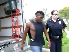 Big black cocked stud fucking two slutty mom and step sonmo officers in uniform