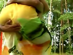 Russian amateur mature group sex in nature