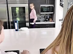 FamilyStrokes - Bossy Cougar Watches While Stepsiblings Fuck