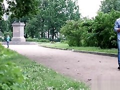Cute sexy idol nude meets him in the park for creampie fun