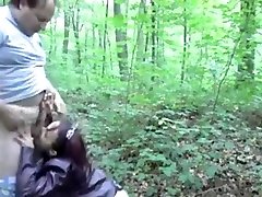 Cheating Wife with Fat Pervert Man in the Woods
