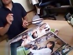 Japanese busty adult star helps fan to cum
