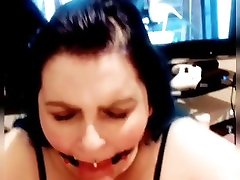 Ring Gag Blowjob Made To Receive Cum In Mouth