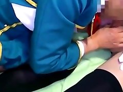 Asian Teen Cosplay CDs rubbing cocks together and cumming